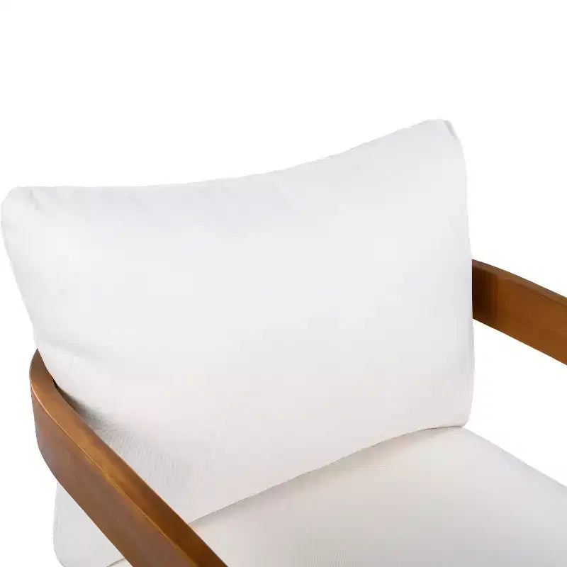 Lot de 2 fauteuils de jardin de luxe en bois d'acacia avec design incurvé, coussins résistants à l'eau