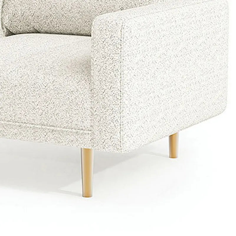 Fauteuil, banc à accoudoirs droits, tissu bouclé doux blanc cassé