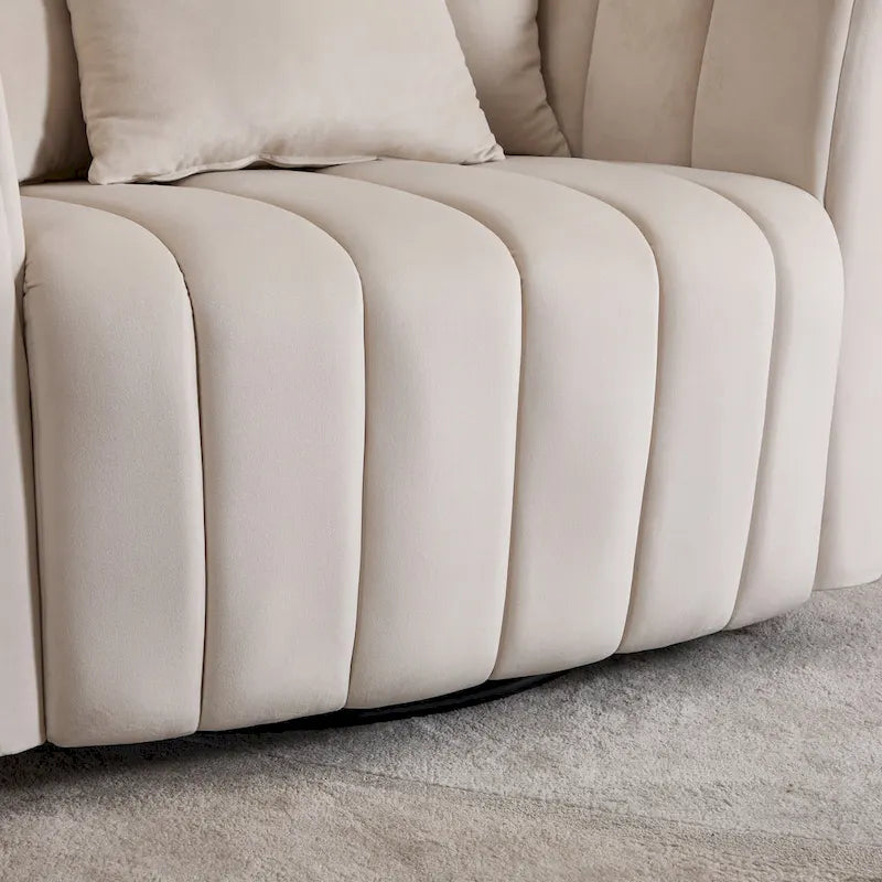 Fauteuil pivotant moderne 40.4W avec pouf