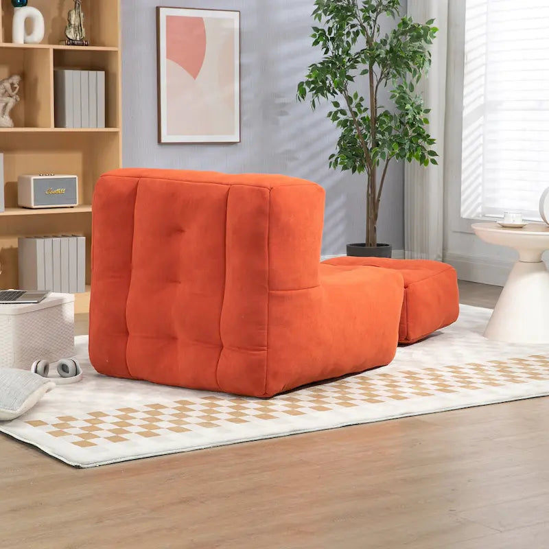 Fauteuil d'appoint moderne 38.5 en velours avec mousse à mémoire de forme et ottoman pour salon