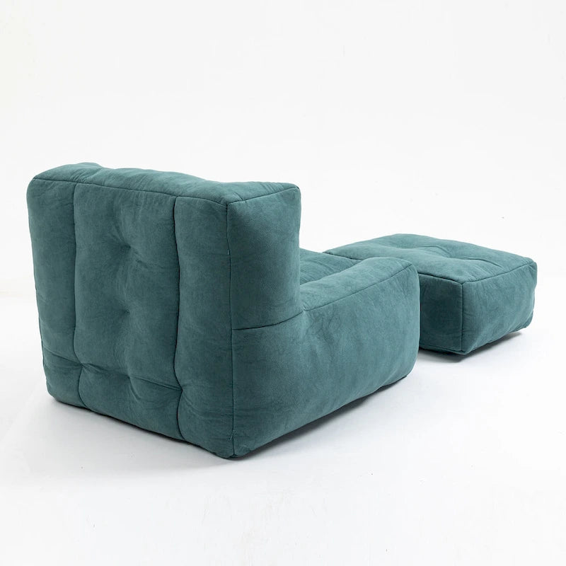 Fauteuil d'appoint moderne 38.5 en velours avec mousse à mémoire de forme et ottoman pour salon