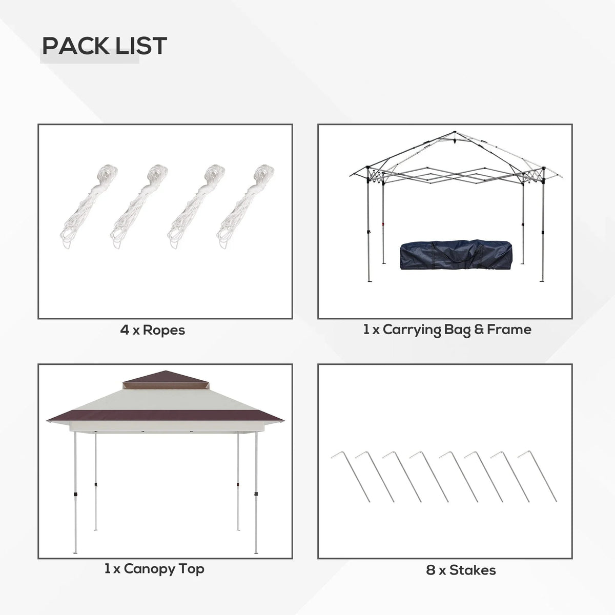 Outsunny 12 x 12 Tonnelle escamotable Pare-soleil Tente instantanée pliable avec filet latéral en maille, Hauteur réglable sur 3 niveaux