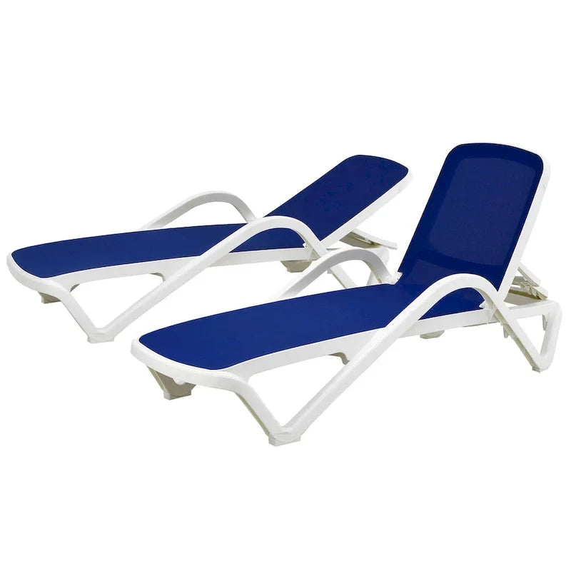 Paire de chaises longues toutes saisons en toile de la collection Plymouth - 77 pouces