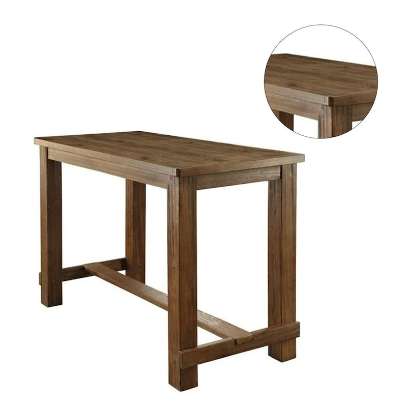Table de bar rectangulaire rustique en bois