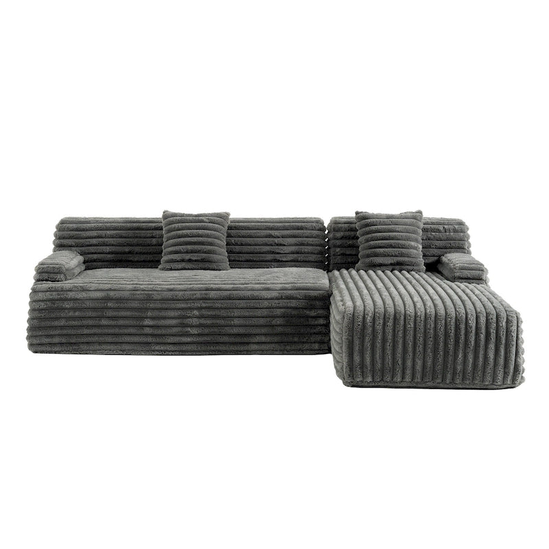 Canapé d’angle Cloud, canapé moderne rembourré avec 2 coussins décoratifs, canapé modulable combiné, canapé d’angle modulable en L