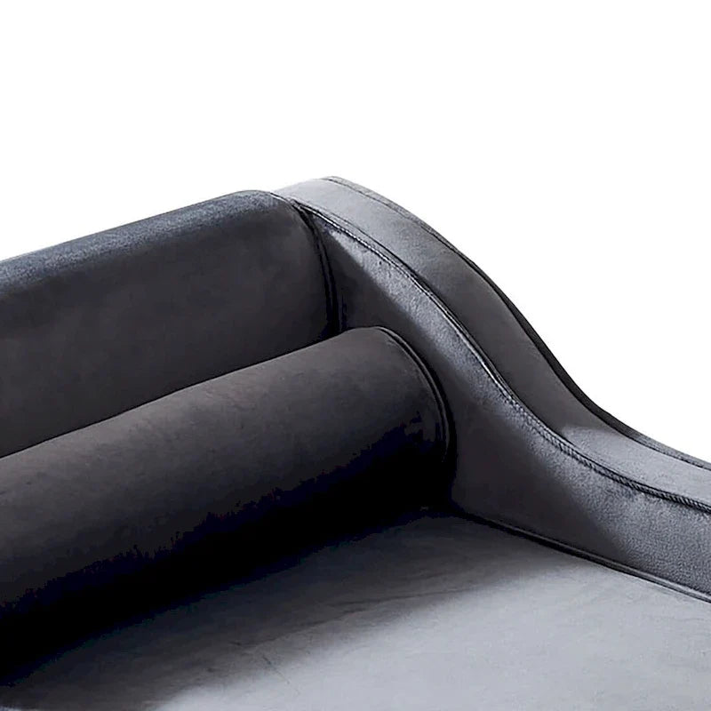 Fauteuil méridienne de rangement élégant français en velours avec coussin