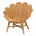 Fauteuil d'appoint en rotin couleur miel style bohème à motif floral Blossom
