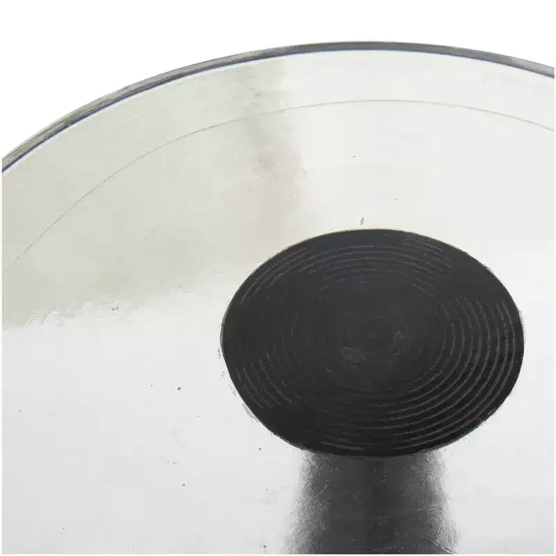 Table d'appoint cône géométrique en aluminium avec plateau en verre texturé 24 po