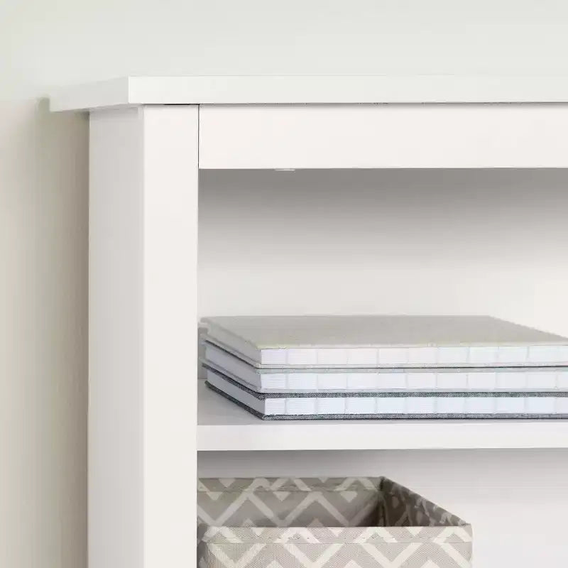 Tête de lit bibliothèque pour lit simple Vito Blanc pur - South Shore : Tête de lit moderne pour lit simple avec tablettes, panneaux de particules