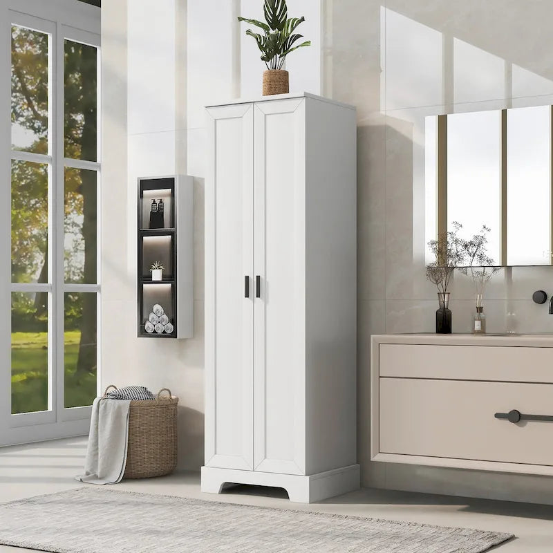 Armoire de rangement à deux portes pour salle de bains