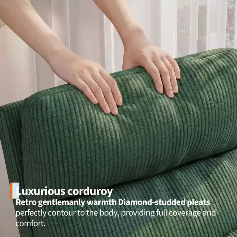 Fauteuil à bascule moderne avec oreiller et poches latérales, pour salon, chambre à coucher