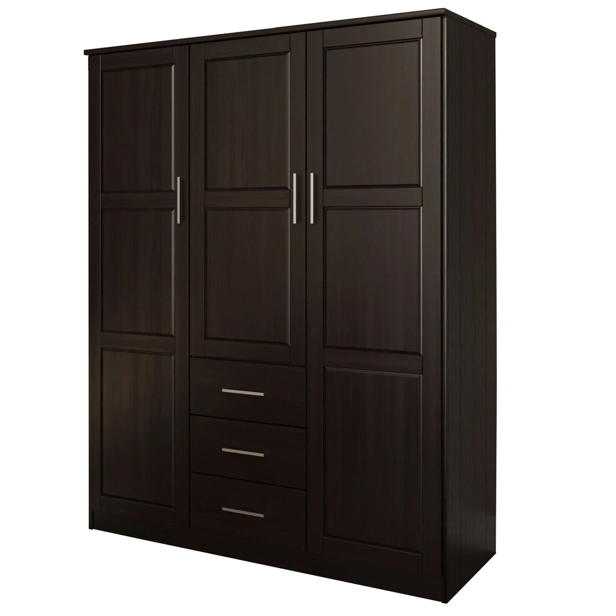 Armoire Palace Imports Cosmo à 3 portes en bois massif à 100 %, avec portes en bois massif ou miroirs