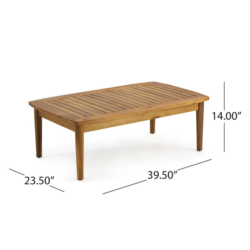 Salon de jardin 4 places en bois d’acacia Willowbrook par Christopher Knight Home