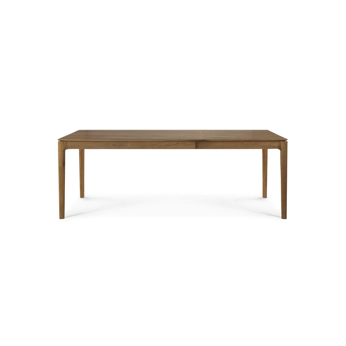 Table à manger extensible en teck naturel avec rallonge dissimulée pour salle à manger