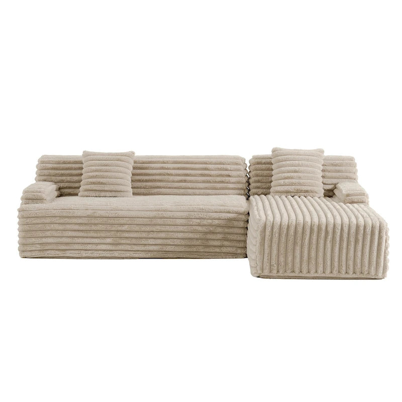 Canapé d’angle Cloud, canapé moderne rembourré avec 2 coussins décoratifs, canapé modulable combiné, canapé d’angle modulable en L