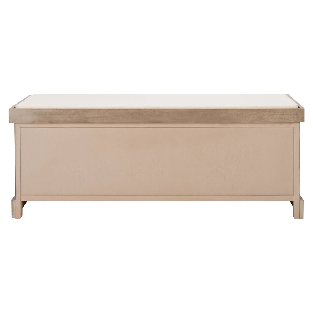 Banc de rangement SAFAVIEH Fiorello avec coussin et 3 tiroirs - 47,3 L x 15 P x 19 H - 47 L x 15 P x 19 H