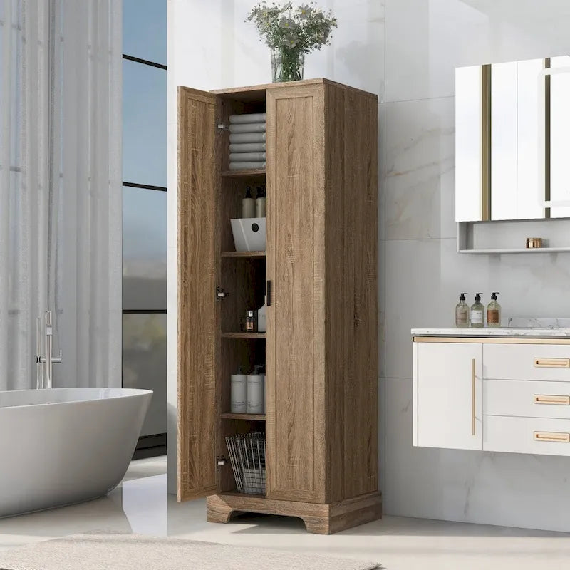 Armoire de rangement à deux portes pour salle de bains