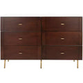 Commode 6 tiroirs Genevieve - DRS5002 - Noyer/Blanc - Safavieh