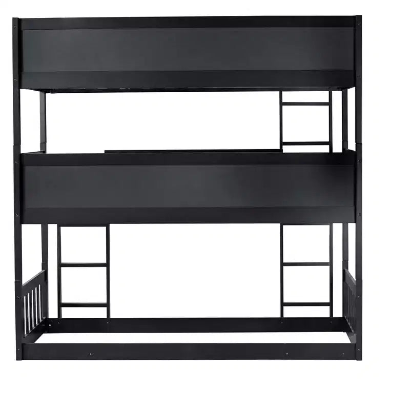 Lit superposé triple pour enfants, lit superposé trois places détachable avec échelle et barrière de sécurité, se sépare en 3 lits