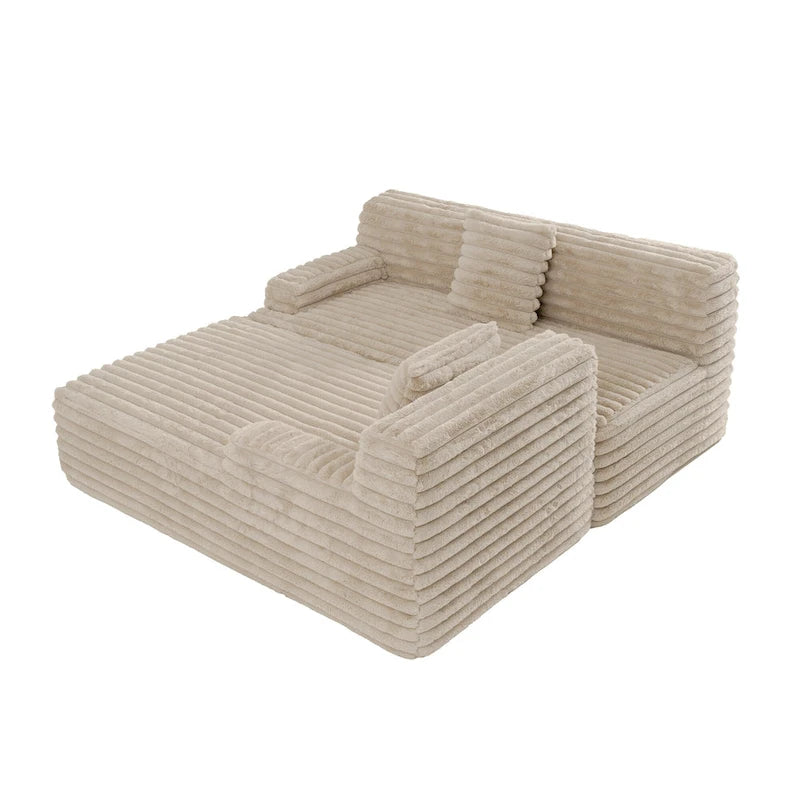 Canapé d’angle Cloud, canapé moderne rembourré avec 2 coussins décoratifs, canapé modulable combiné, canapé d’angle modulable en L