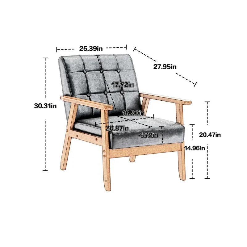 Ensemble de 2 Fauteuils d'Appoint avec Table d'appoint Fauteuil pour Salon Chambre Bureau - 78cm(H) * 64.5cm(L) * 71cm(P)