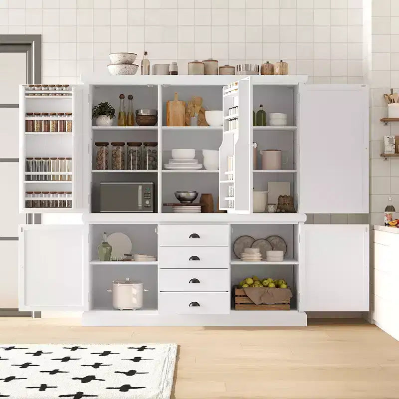 Garde-manger de cuisine autoportant Whisen 73 avec tiroirs et étagères réglables pour le rangement et l'organisation dans la salle à manger ou la cuisine