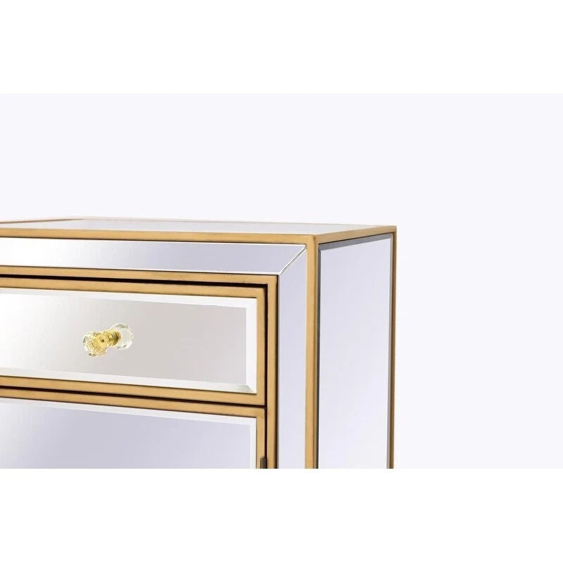 Table de chevet Reflexion Collection Rosa de 45 cm de large avec miroir et 1 tiroir