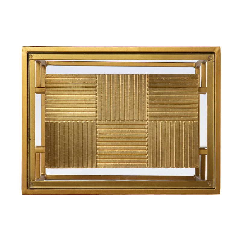 Table d'appoint en verre avec étagères, Laiton