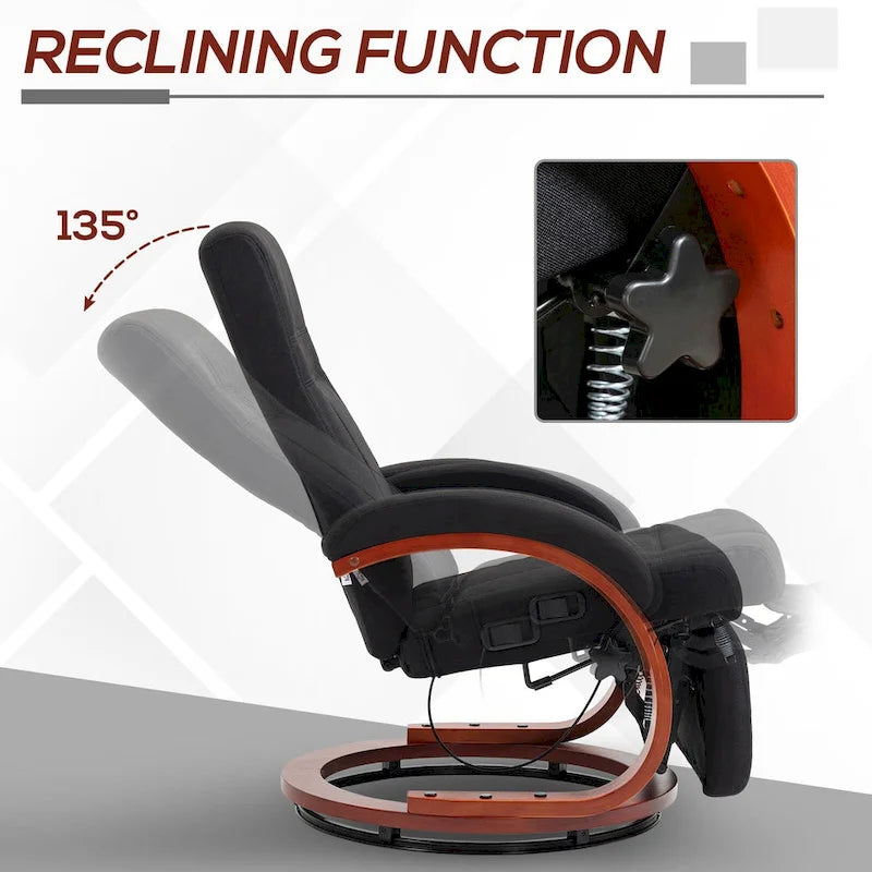 Fauteuil inclinable manuel pour adultes, fauteuil inclinable pivotant réglable avec repose-pieds