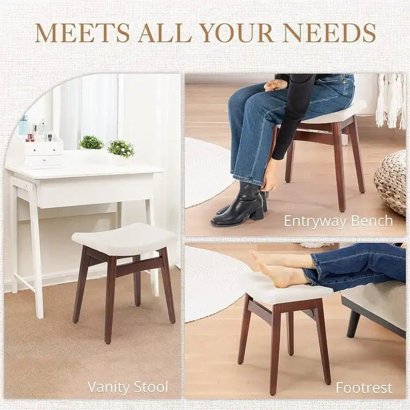 Tabouret de Maquillage à Coussin Selle - 17,83P x 12,4L x 16,53H