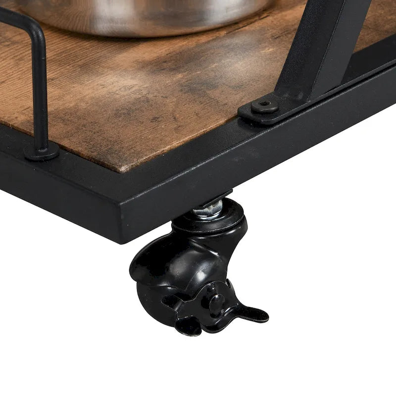 Desserte de bar industrielle pour cuisine ou maison avec roues