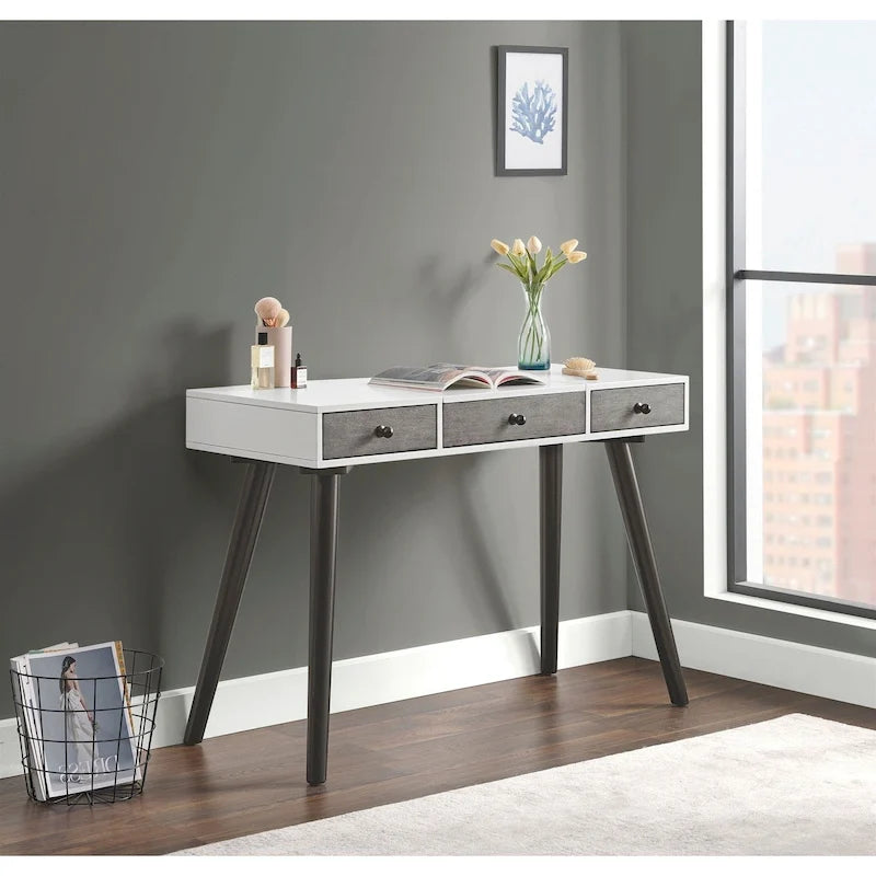 Meuble-lavabo/Bureau à 2 tiroirs Mid-Century Modern 44