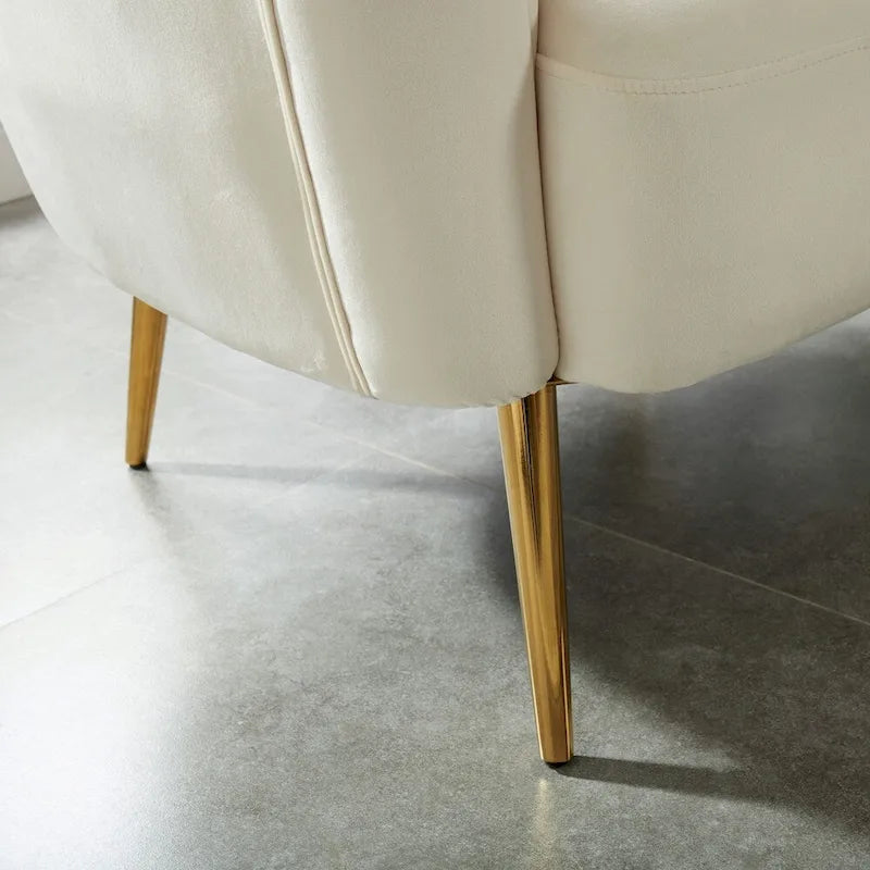 Canapé deux places capitonné en microfibre de velours contemporain Albany par Silver Orchid