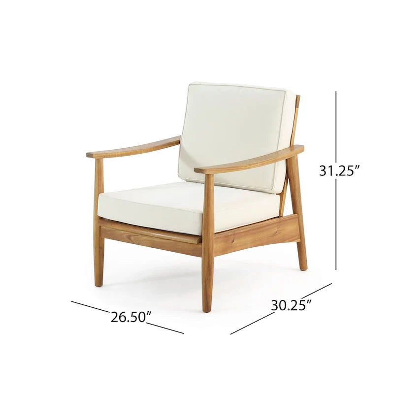 Salon de jardin 4 places en bois d’acacia Willowbrook par Christopher Knight Home