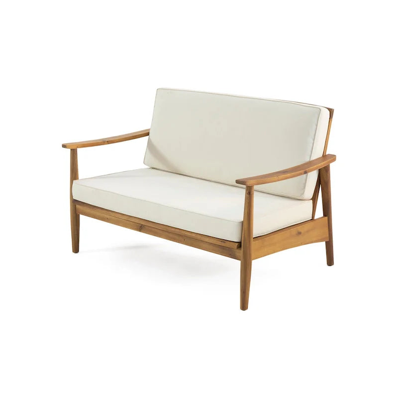 Salon de jardin 4 places en bois d’acacia Willowbrook par Christopher Knight Home