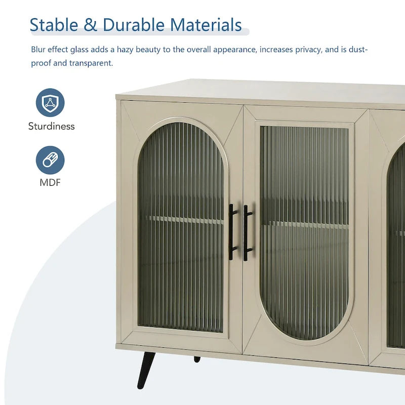 Meuble TV pour téléviseur de 65 pouces et plus, meuble TV en bois avec placard de rangement et étagères réglables, console multimédia pour salon ou chambre