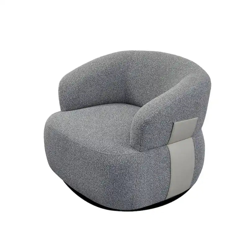 Fauteuil moderne Kieon 33W 360 pivotant en forme de tonneau - Lot de 2