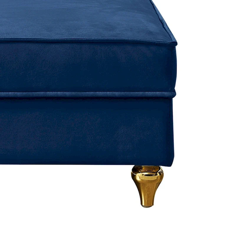 Fauteuil méridienne de rangement élégant français en velours avec coussin