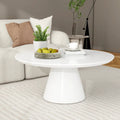 Table basse conique moderne pour salon, finition haute brillance, diamètre de 35,4 po, noire ou blanche