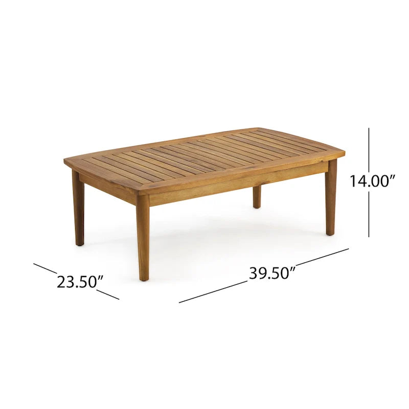 Salon de jardin 4 places en bois d’acacia Willowbrook par Christopher Knight Home