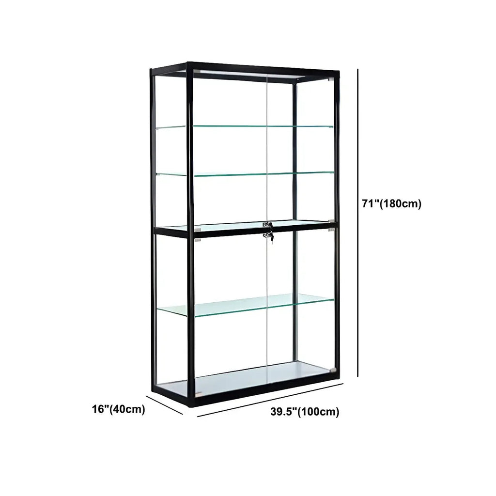 Vitrine rectangulaire contemporaine en verre noir