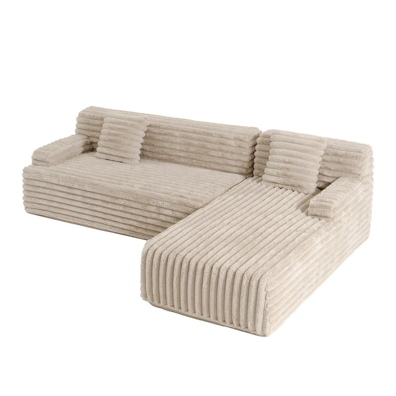Canapé d’angle Cloud, canapé moderne rembourré avec 2 coussins décoratifs, canapé modulable combiné, canapé d’angle modulable en L