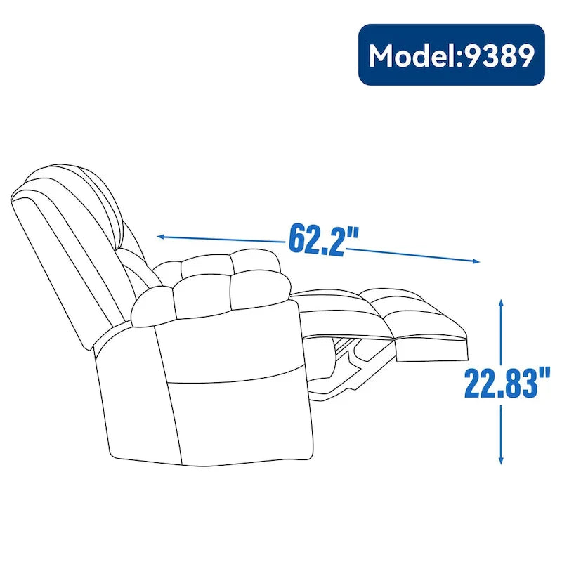 Fauteuil inclinable pivotant et à bascule en tissu Lazy Boy, grand fauteuil berçant manuel rembourré à l’excès avec accoudoirs à coussinet et dossier rembourré