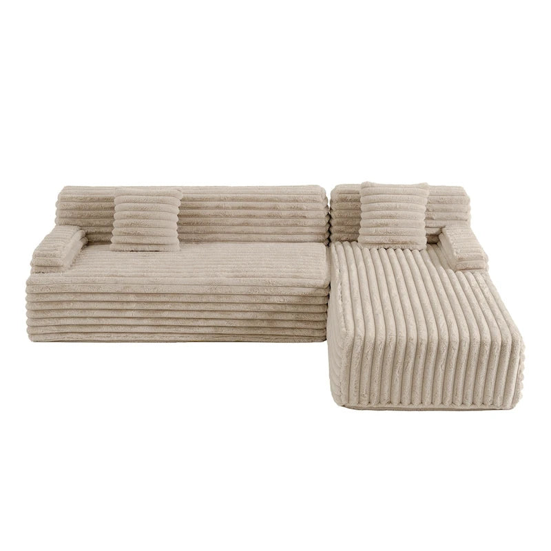 Canapé d’angle Cloud, canapé moderne rembourré avec 2 coussins décoratifs, canapé modulable combiné, canapé d’angle modulable en L