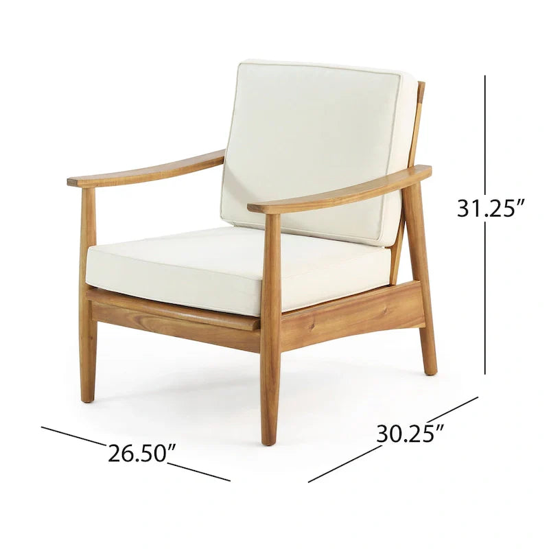 Salon de jardin 4 places en bois d’acacia Willowbrook par Christopher Knight Home