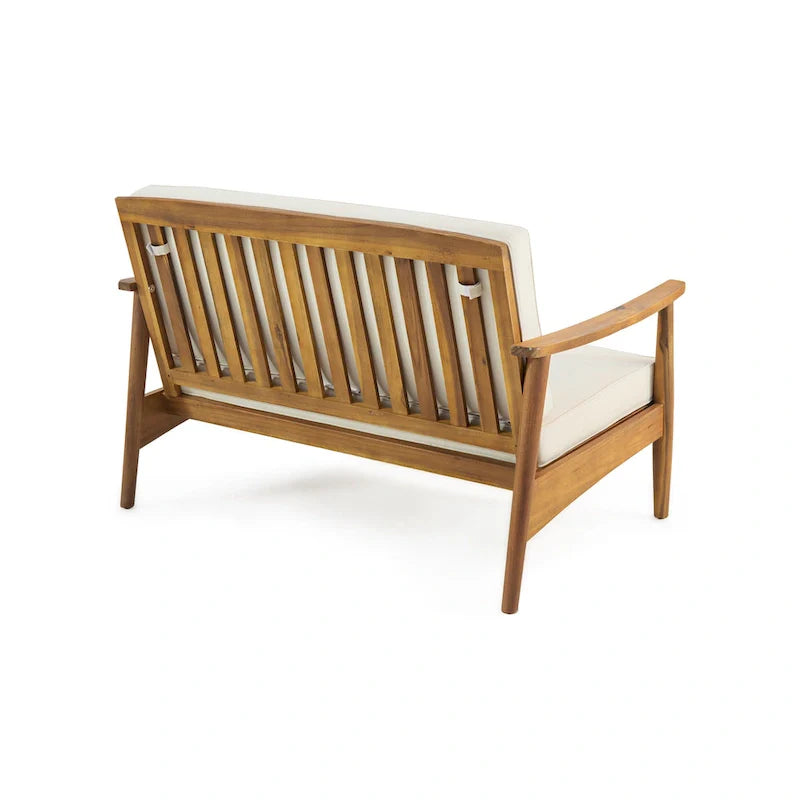 Salon de jardin 4 places en bois d’acacia Willowbrook par Christopher Knight Home