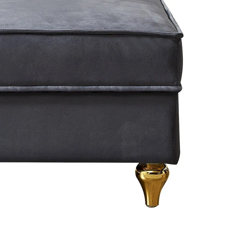 Fauteuil méridienne de rangement élégant français en velours avec coussin