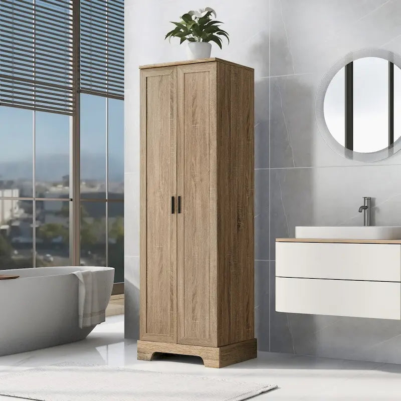 Armoire de rangement à deux portes pour salle de bains