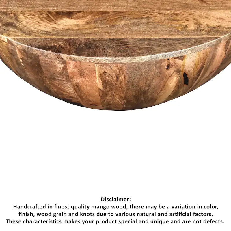 Table Basse Arthur En Bois De Mangue, Forme Ronde, Marron Foncé