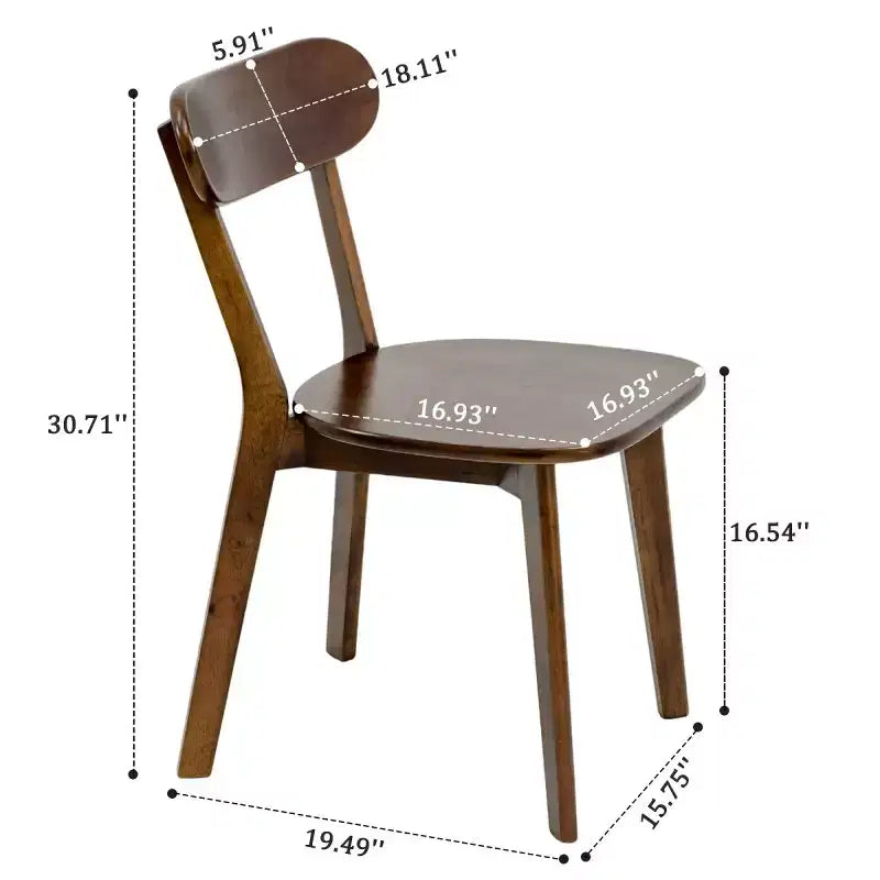 Chaises de salle à manger en bois massif de style moderne du milieu du siècle, lot de 2, pour salle à manger, restaurant ou salon - Panipeachy